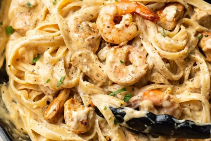 Cajun Chicken & Shrimp Alfredo