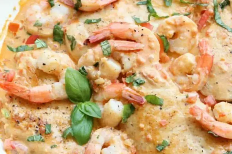 Creamy Shrimp Scampi With Chicken