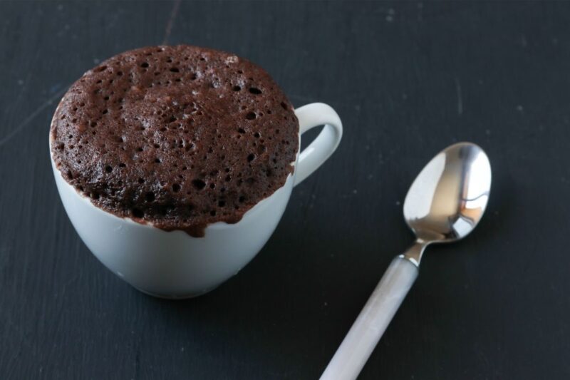 Keto Chocolate Raspberry Mug Cake