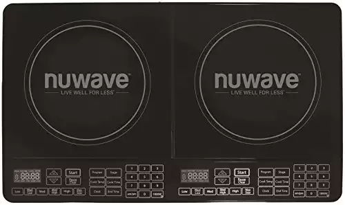 NUWAVE Gold Precision Induction Cooktop, Portable, Powerful with Large 8” Heating Coil, 100°F to 575°F, 3 Wattage Settings 600, 900, and 1500 Watts, 12” Heat-Resistant Cooking Surface