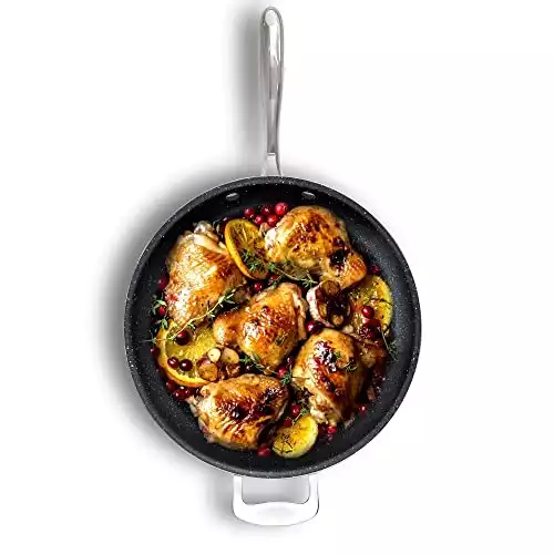 Granite Stone 14” Nonstick Frying Pan with Ultra Durable Mineral and Diamond Triple Coated Surface, Family Sized Open Skillet with Stainless Steel Stay Cool & Helper Handle, Oven and Dishwasher ...