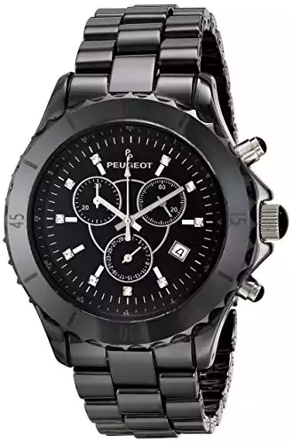 Peugeot PS968 Men's Black Ceramic Chronograph Watch