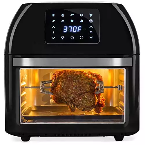 Best Choice Products 16.9qt 1800W 10-in-1 XXXL Family Size Air Fryer Countertop Oven, Rotisserie, Dehydrator w/ Digital LED Display, 12 Accessories, 9 Recipes - Black
